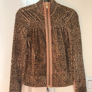 Leopard print velvet jacket
